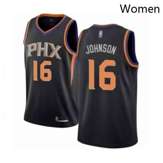 Womens Phoenix Suns 16 Tyler Johnson Swingman Black Basketball Jersey Statement Edition